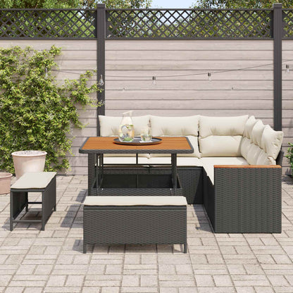Set Divano da Giardino 8 pz Nero polyrattan | homemem39