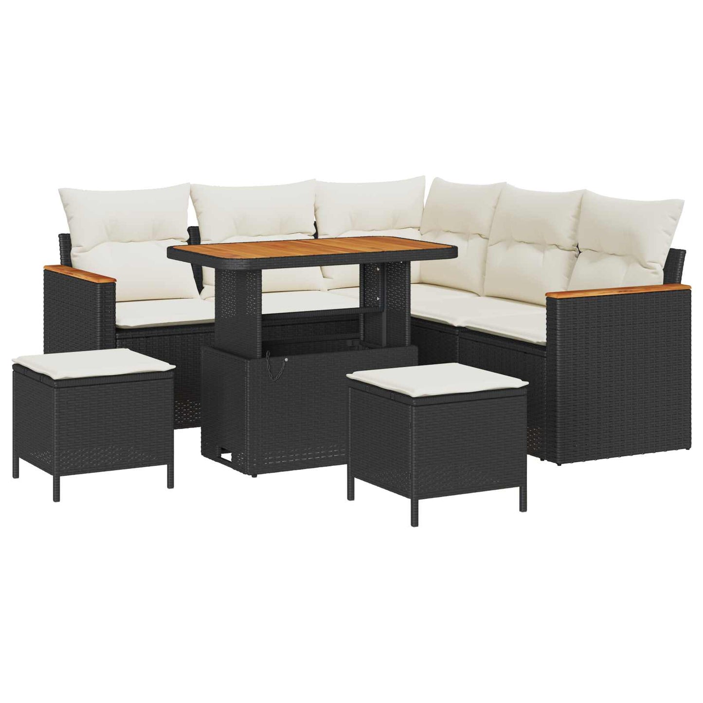 Set Divano da Giardino 8 pz Nero polyrattan | homemem39