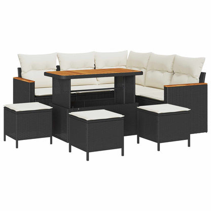 Set Divano da Giardino 9 pz Nero polyrattan | homemem39