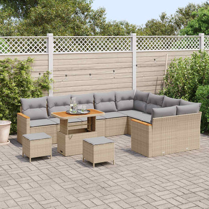 Set Divano da Giardino 12 pcs Beige polyrattan | homemem39
