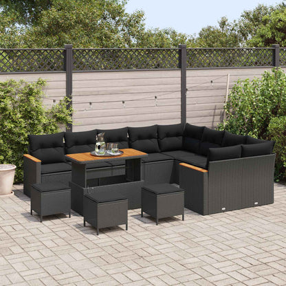 Set Divano da Giardino 13 pz Nero polyrattan | homemem39