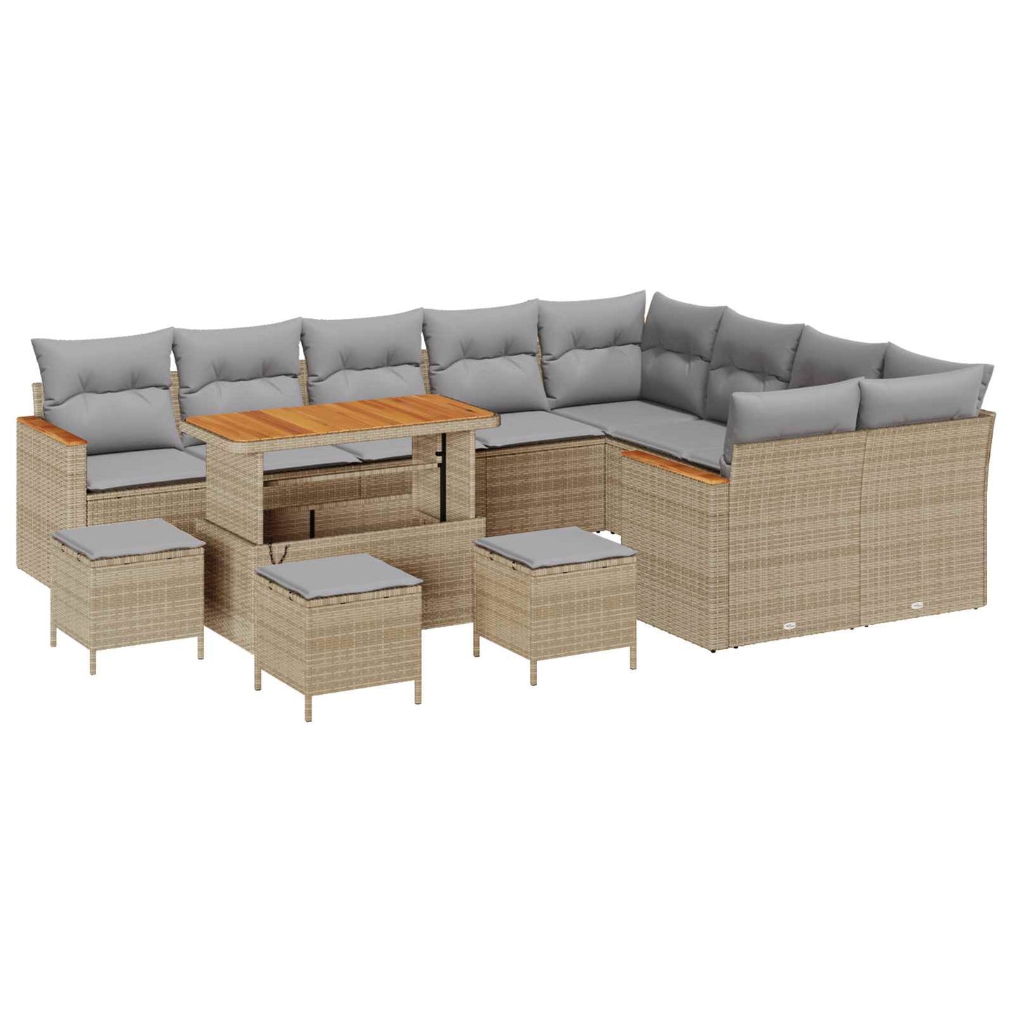 Set Divano da Giardino 13 pcs Beige polyrattan | homemem39