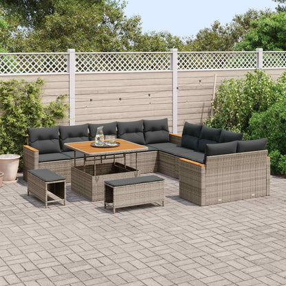 Set Divano da Giardino 13 pcs Grigio polyrattan | homemem39