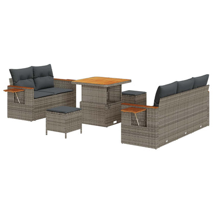 Set Divano da Giardino 8 pcs Grigio polyrattan | homemem39