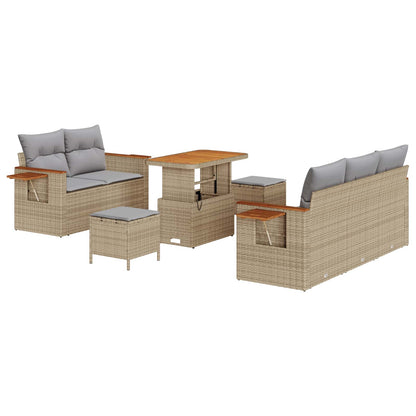 Set Divano da Giardino 8 pcs Beige polyrattan | homemem39