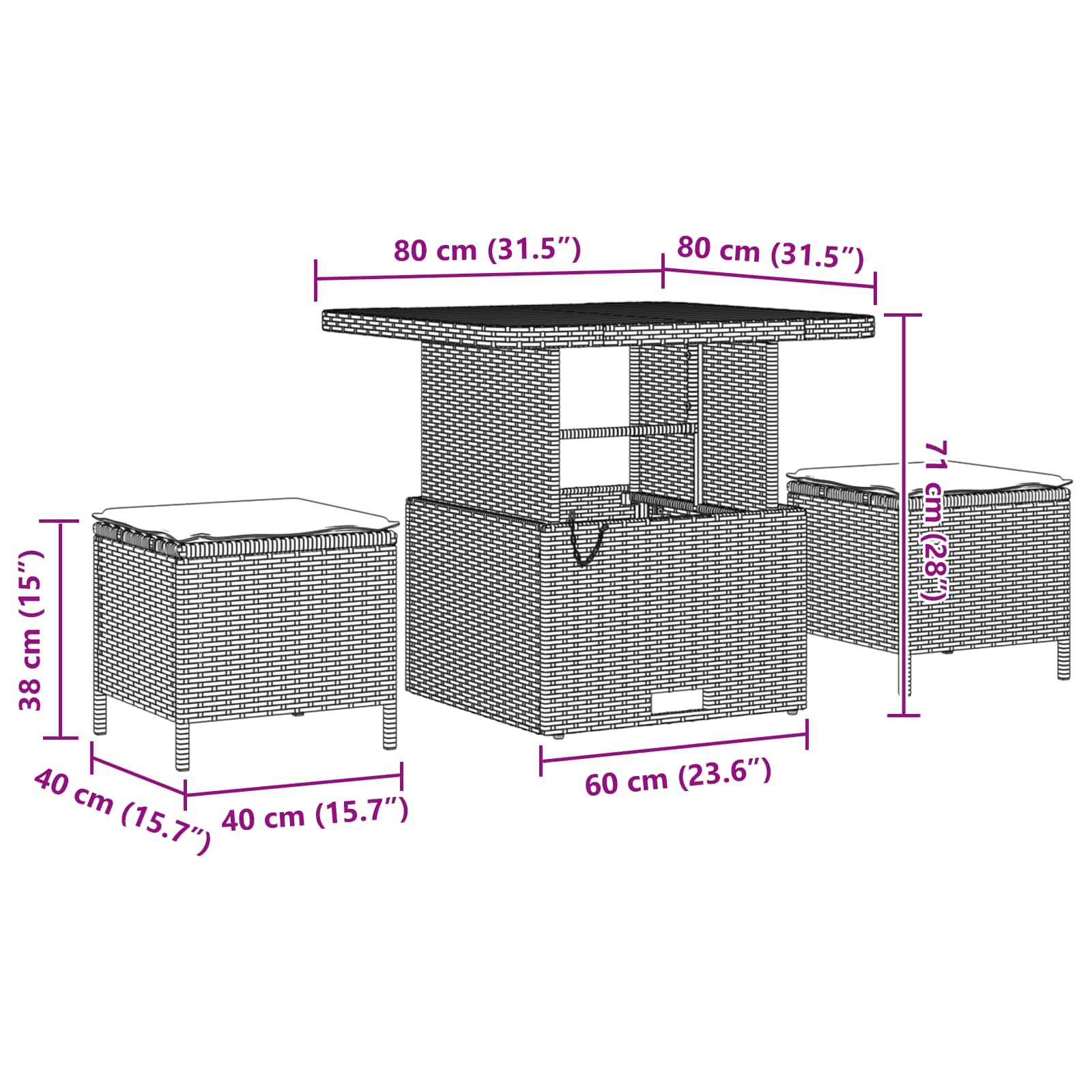 Set Divano da Giardino 9 pz Nero polyrattan | homemem39