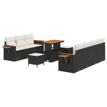 Set Divano da Giardino 10 pcs Nero polyrattan | homemem39