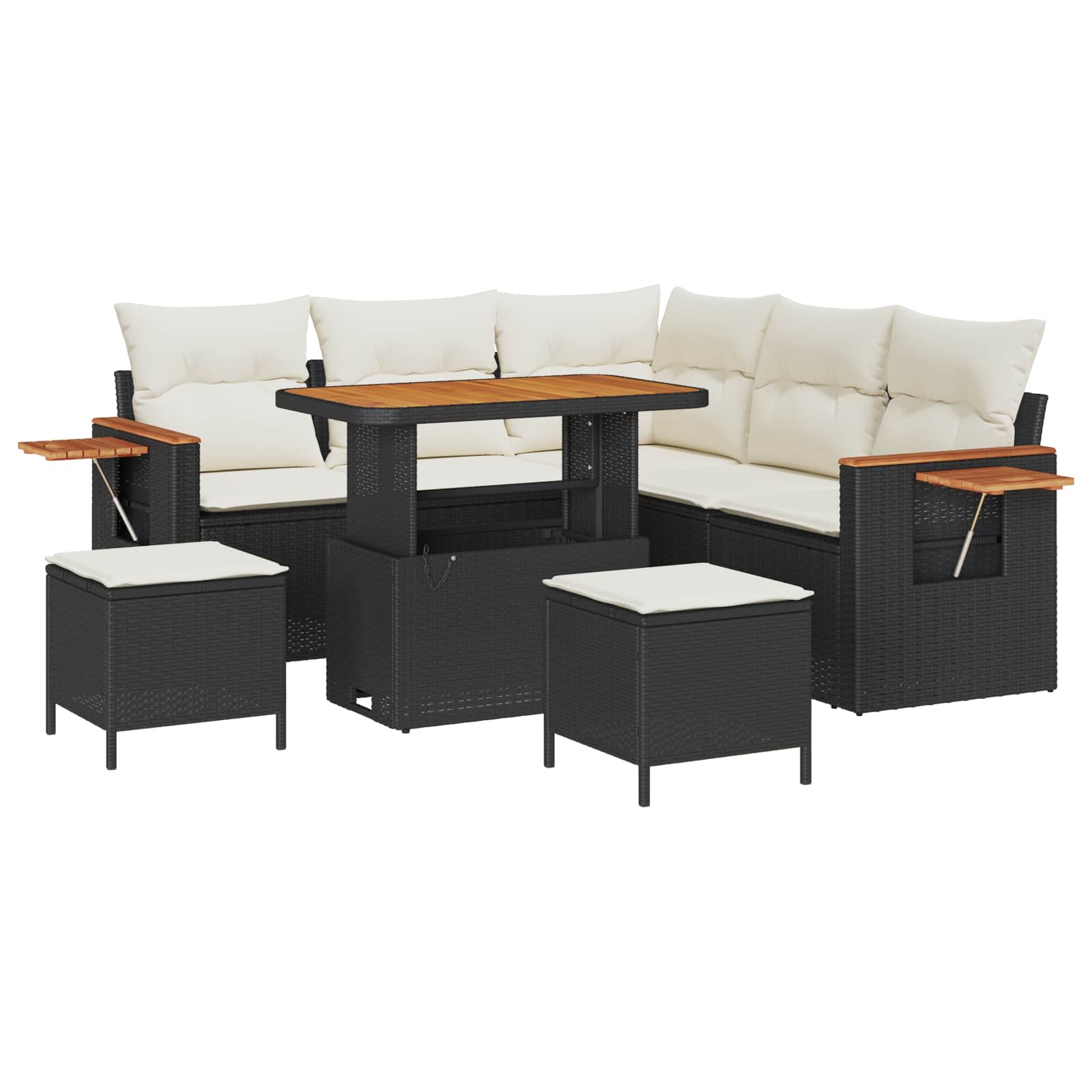 Set Divano da Giardino 8 pz Nero polyrattan | homemem39