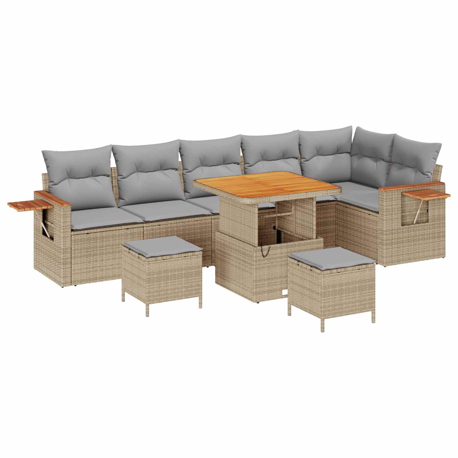 Set Divano da Giardino 9 pcs Beige polyrattan | homemem39