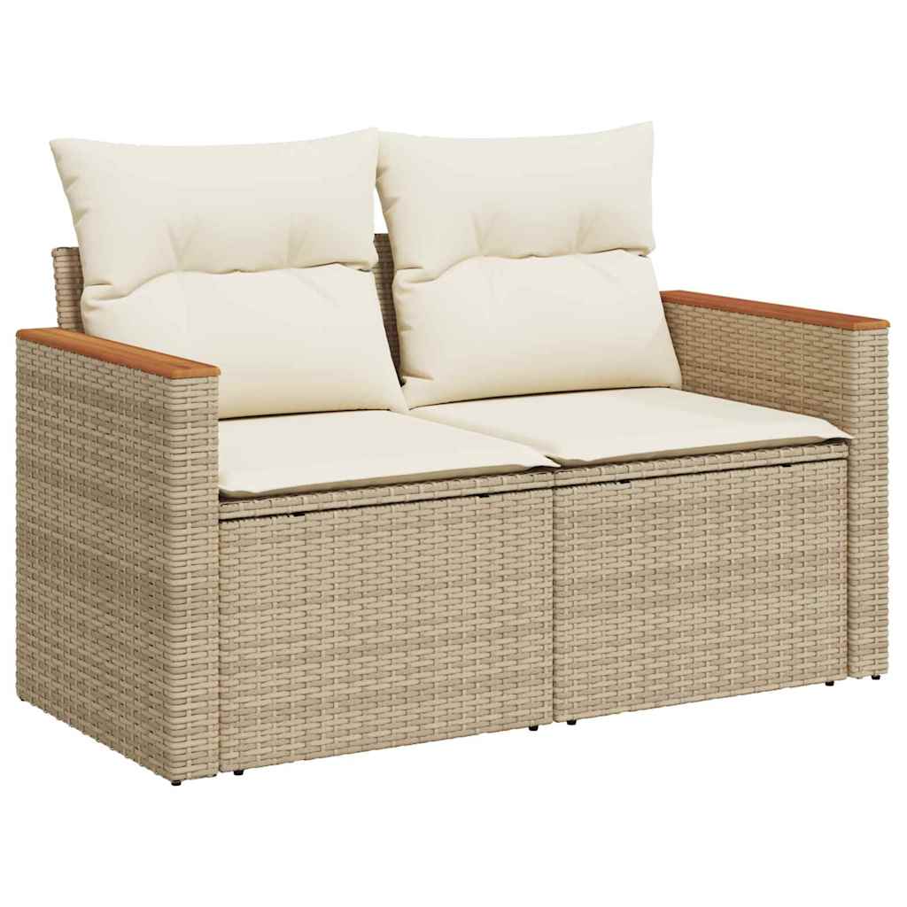 Set Divano da Giardino con cuscino 12 pcs Beige Poly Rattan - homemem39