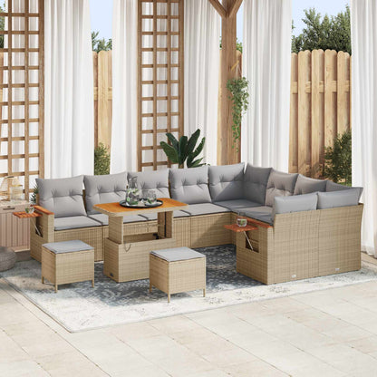 Set Divano da Giardino 12 pcs Beige polyrattan | homemem39