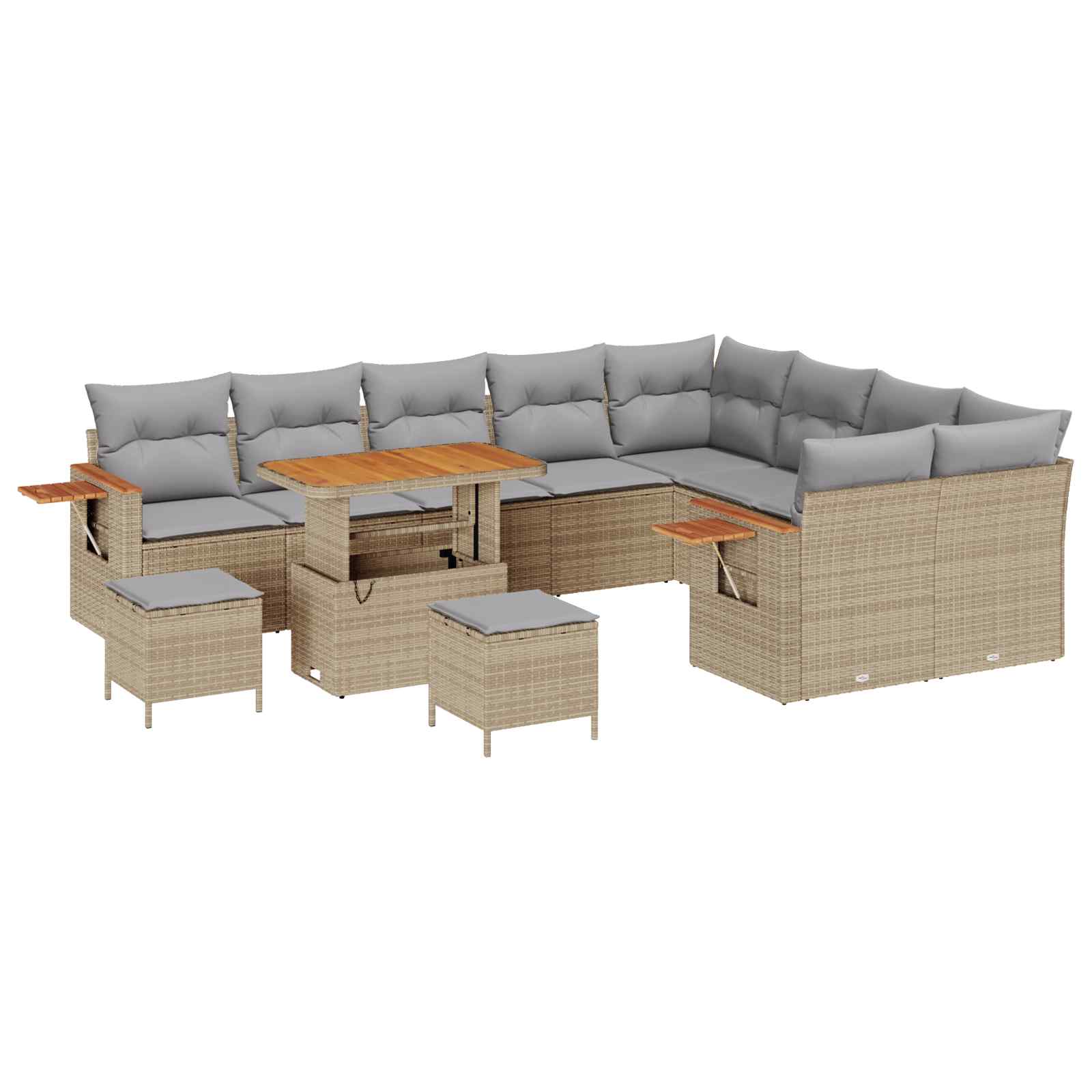 Set Divano da Giardino 12 pcs Beige polyrattan | homemem39