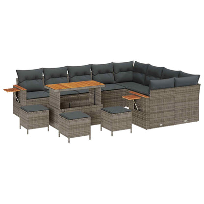 Set Divano da Giardino 13 pcs Grigio polyrattan | homemem39