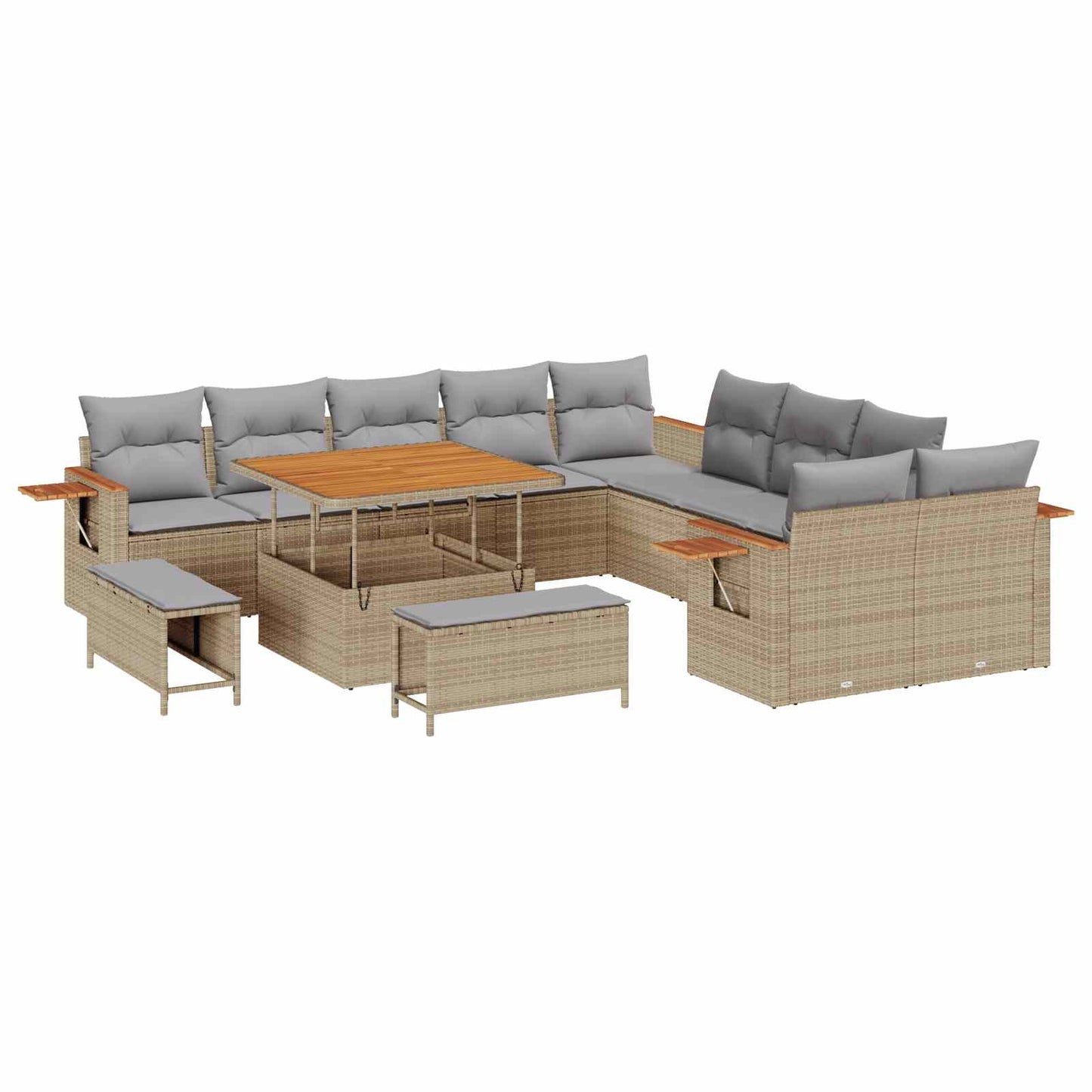 Set Divano da Giardino 13 pcs Beige polyrattan | homemem39