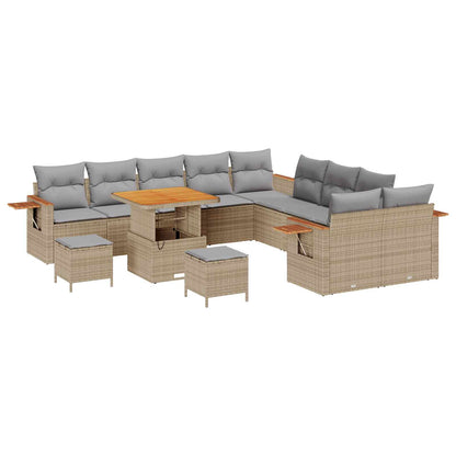 Set Divano da Giardino 13 pcs Beige polyrattan | homemem39