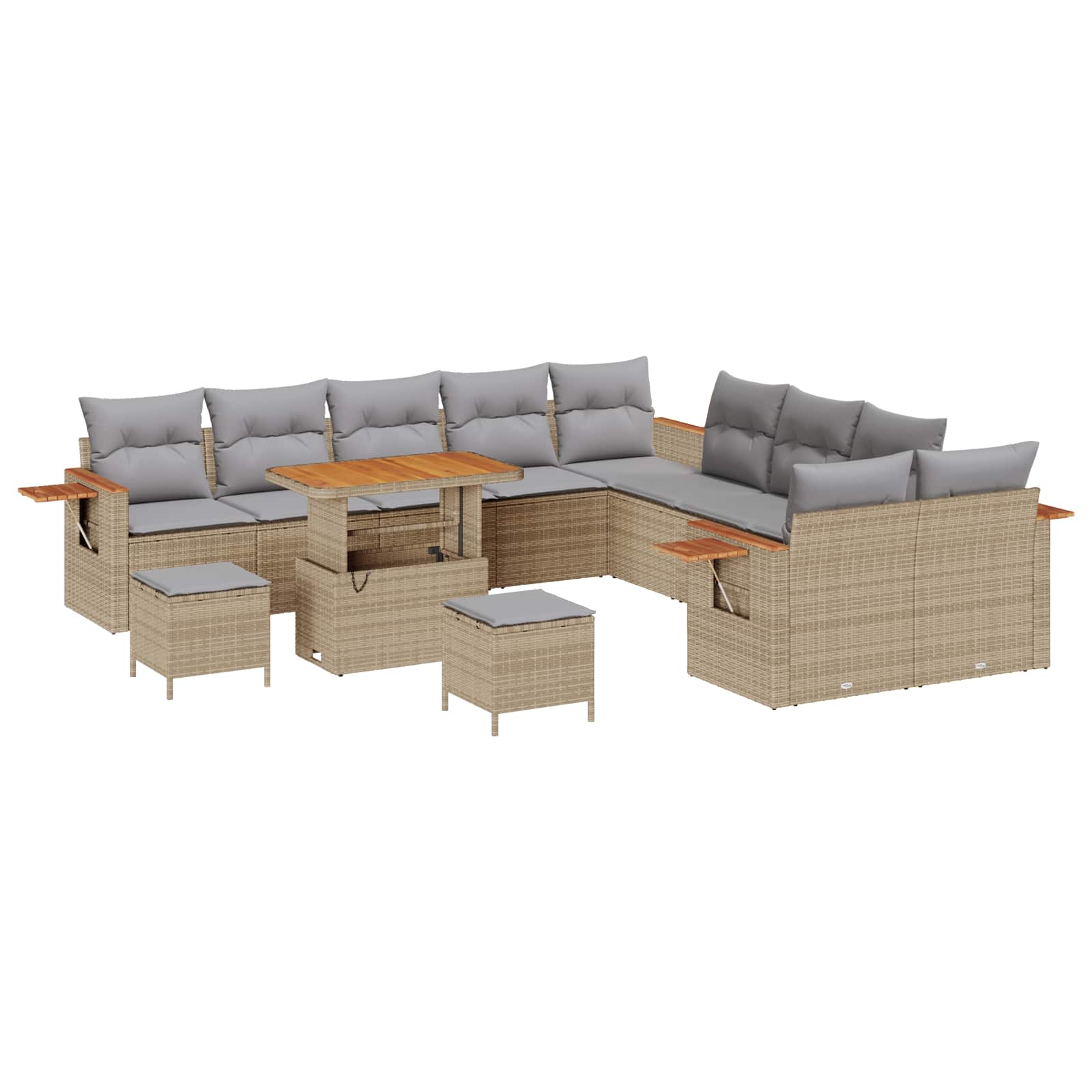 Set Divano da Giardino 13 pcs Beige polyrattan | homemem39