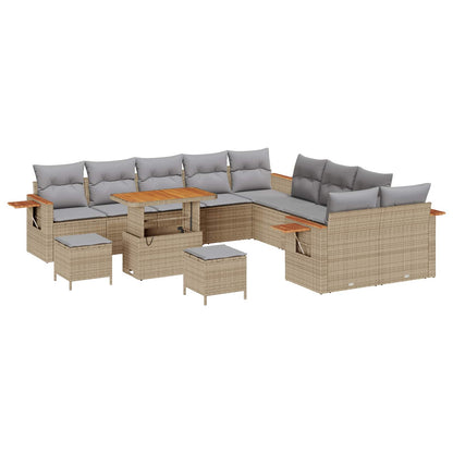 Set Divano da Giardino 13 pcs Beige polyrattan | homemem39
