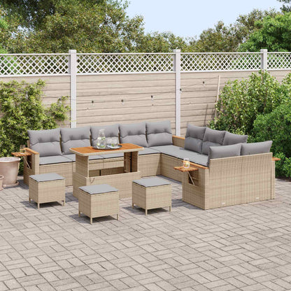 Set Divano da Giardino 14 pcs Beige polyrattan | homemem39