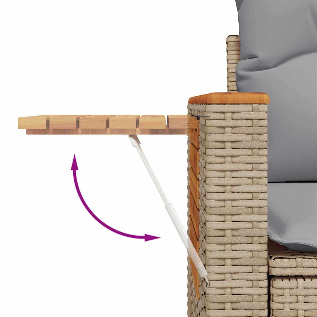 Set Divano da Giardino con cuscino 8 pcs Beige e Grigio Chiaro | homemem39