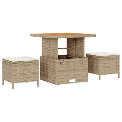 Set Divano da Giardino con cuscino 11 pcs Beige e Crema | homemem39