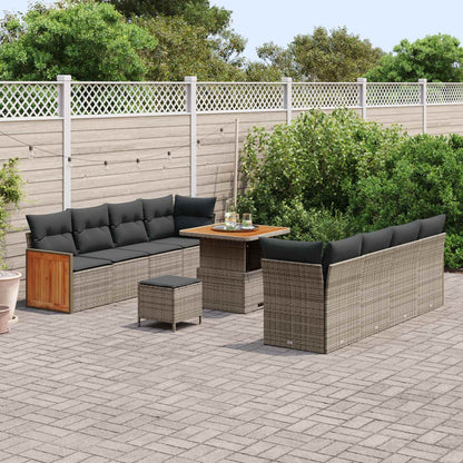 Set Divano da Giardino con cuscino 11 pcs Grigio | homemem39