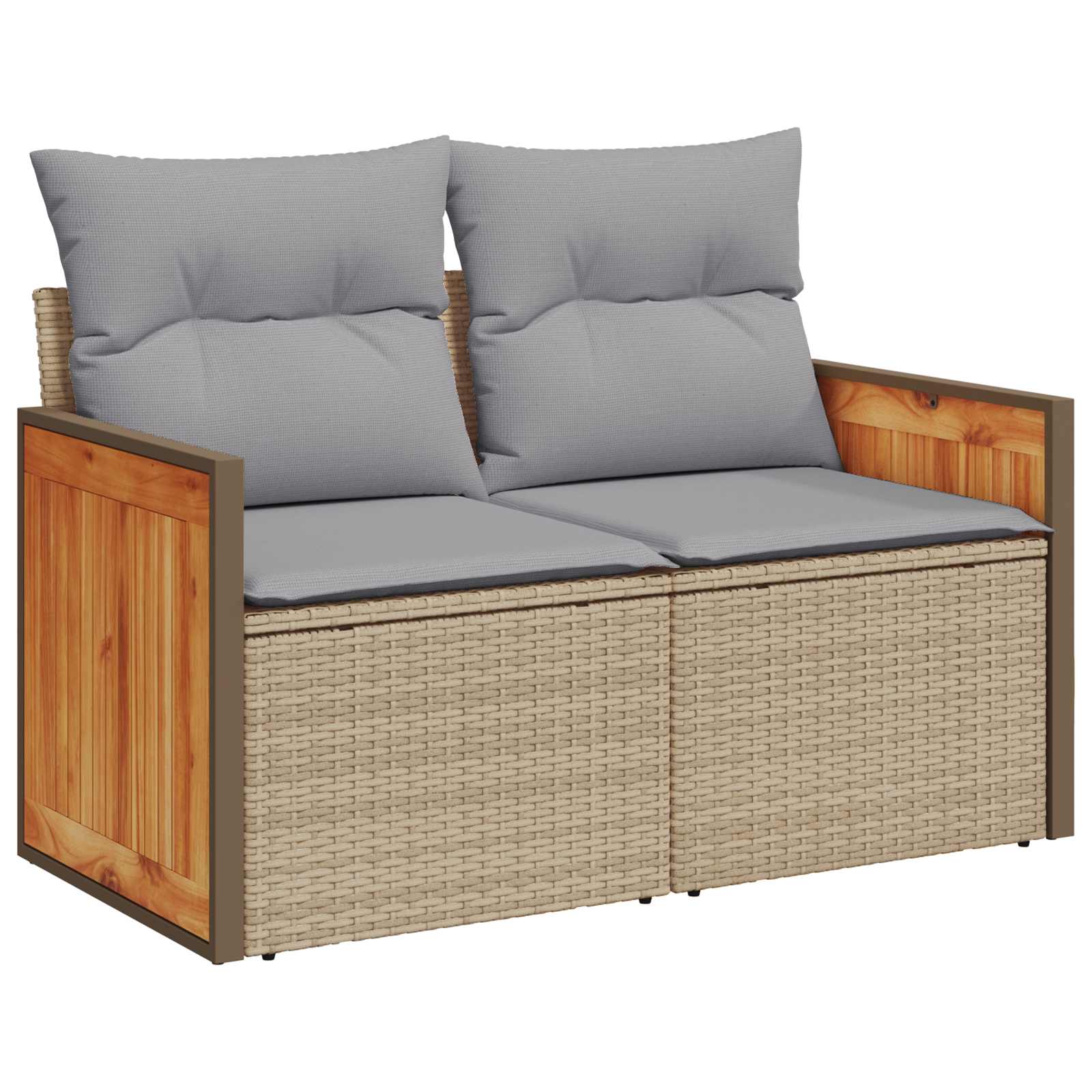 Set Divano da Giardino con cuscino 8 pcs Beige e Grigio Chiaro | homemem39
