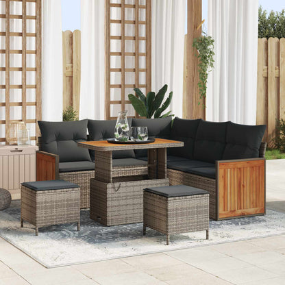Set Divano da Giardino con cuscino 8 pcs Grigio | homemem39