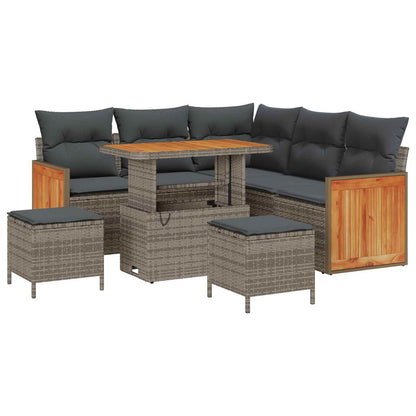 Set Divano da Giardino con cuscino 8 pcs Grigio | homemem39