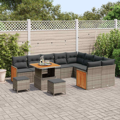 Set Divano da Giardino con cuscino 12 pcs Grigio | homemem39