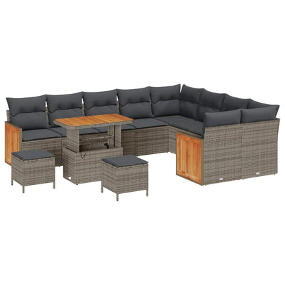 Set Divano da Giardino con cuscino 12 pcs Grigio | homemem39