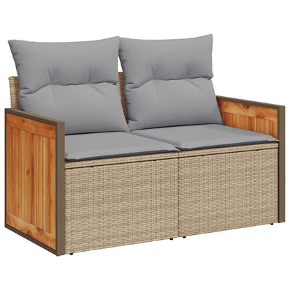 Set Divano da Giardino con cuscino 13 pcs Beige e Grigio Chiaro | homemem39