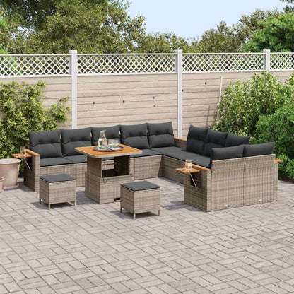 Set Divano da Giardino con cuscino 13 pcs Grigio