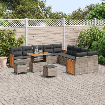 Set Divano da Giardino con cuscino 13 pcs Grigio | homemem39