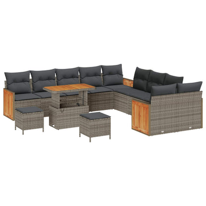 Set Divano da Giardino con cuscino 13 pcs Grigio | homemem39