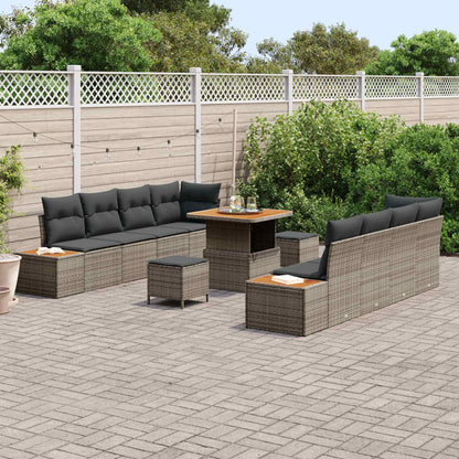 Set Divano da Giardino con cuscino 11 pcs Grigio | homemem39