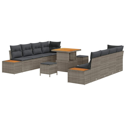 Set Divano da Giardino con cuscino 11 pcs Grigio | homemem39