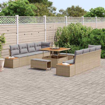 Set Divano da Giardino con cuscino 11 pcs Beige e Grigio Chiaro | homemem39