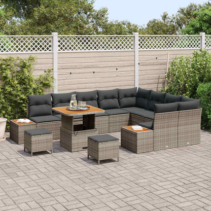 Set Divano da Giardino con cuscino 12 pcs Grigio | homemem39