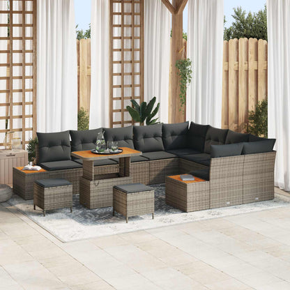 Set Divano da Giardino con cuscino 12 pcs Grigio | homemem39