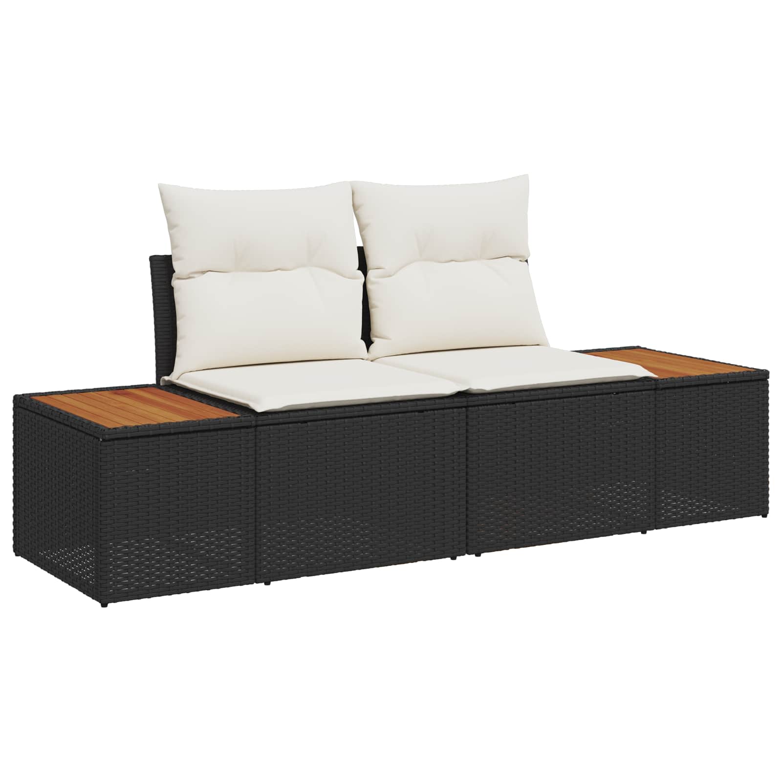 Set Divano da Giardino con cuscino 13 pcs Nero e Crema | homemem39