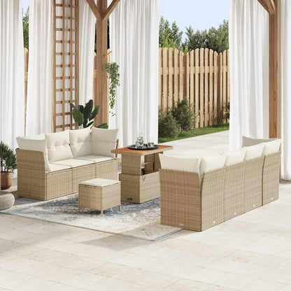 Set Divano da Giardino con cuscino 10 pcs beige e panna | homemem39