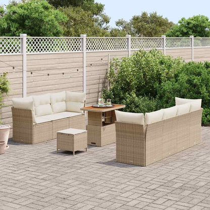 Set Divano da Giardino con cuscino 10 pcs beige e panna | homemem39