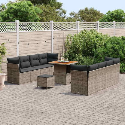 Set Divano da Giardino con cuscino 11 pcs Grigio | homemem39
