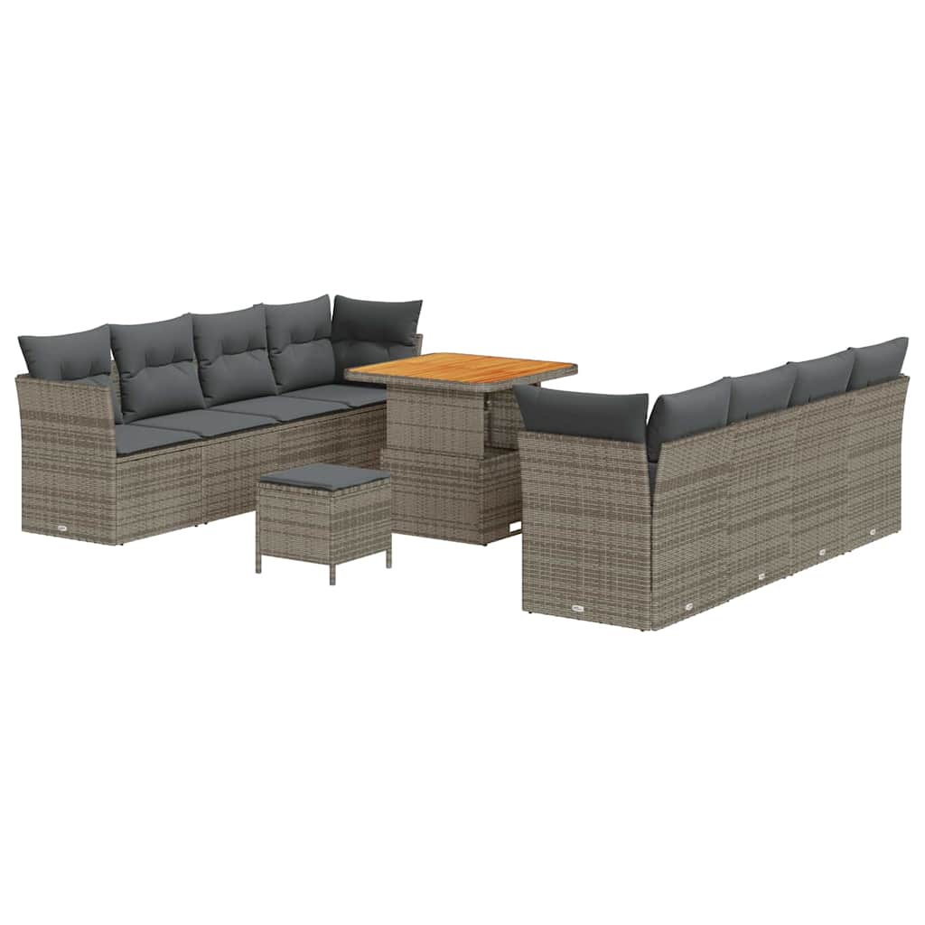 Set Divano da Giardino con cuscino 11 pcs Grigio | homemem39