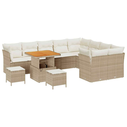 Set Divano da Giardino con cuscino 12 pcs beige e panna