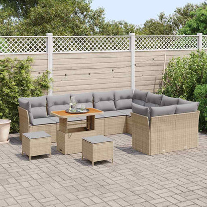 Set Divano da Giardino con cuscino 12 pcs beige e grigio chiaro | homemem39