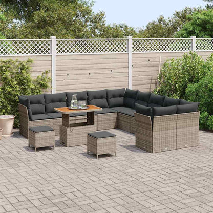 Set Divano da Giardino con cuscino 13 pcs Grigio | homemem39