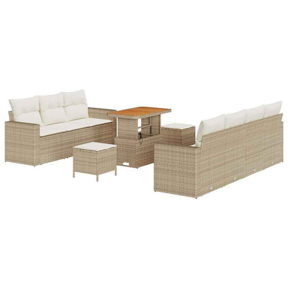 Set Divano da Giardino con cuscino 10 pcs beige e panna | homemem39