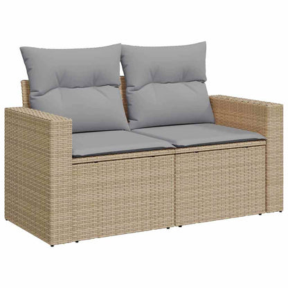 Set Divano da Giardino con cuscino 10 pcs beige e grigio chiaro | homemem39