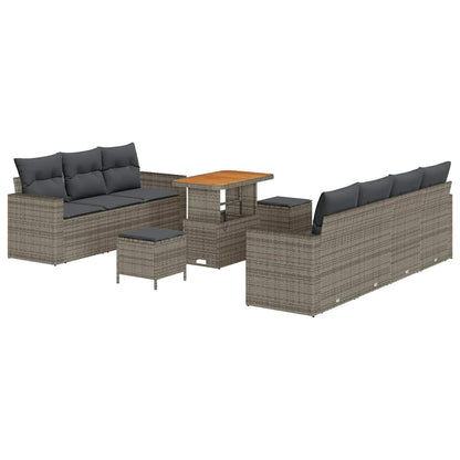Set Divano da Giardino con cuscino 10 pcs Grigio | homemem39